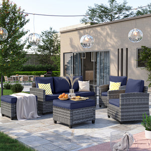 VONZOY Patio Furniture Sets, 5 Pieces Outdoor Patio Sectional Sofa Set