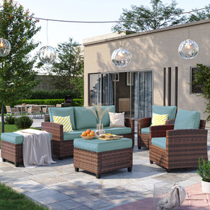 VONZOY Patio Furniture Sets, 5 Pieces Outdoor Patio Sectional Sofa Set